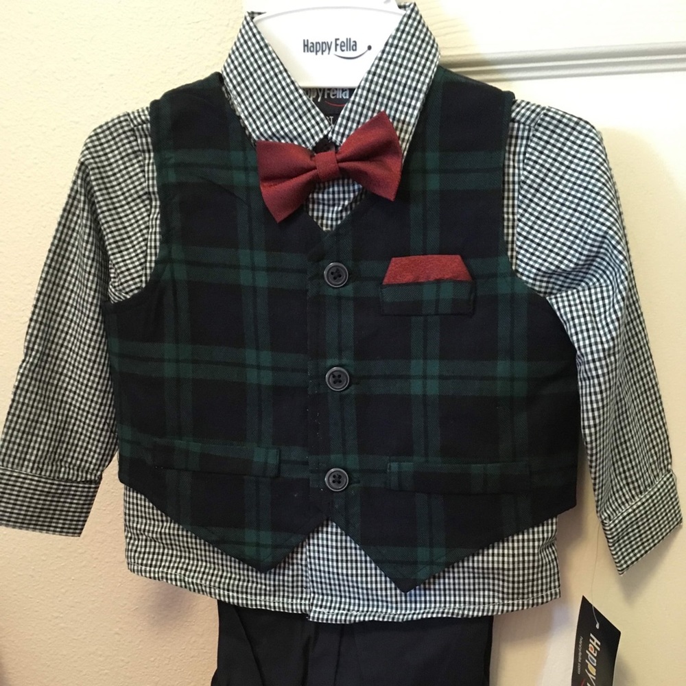 HappyFella Toddler Boys Scottish Plaid 2T Vest Set